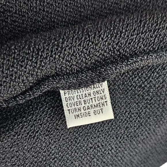 St. John Womens Santana Knit  Open Front Pocket Cardigan Black Size 12 - Picture 10 of 10